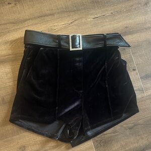 NBD Black Velvet Women Shorts